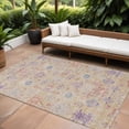 thumbnail image 1 of HomeRoots 604197 10 x 14 ft. Orange, Purple & Teal Blue Damask Washable Indoor & Outdoor Traditional Rectangle Area Rug, 1 of 5
