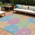 thumbnail image 1 of 10' X 14' Purple Green And Aqua Geometric Washable Indoor Outdoor Area Rug, 1 of 5