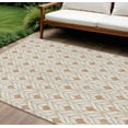 thumbnail image 1 of 10' X 14' Salmon And Beige Geometric Washable Indoor Outdoor Area Rug, 1 of 5