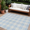 thumbnail image 1 of 10' X 14' Sky Blue And Gray Plaid Washable Indoor Outdoor Area Rug, 1 of 5