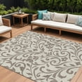 thumbnail image 1 of 10' X 14' Taupe Floral Washable Indoor Outdoor Area Rug, 1 of 5