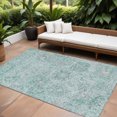 thumbnail image 1 of HomeRoots 603796 10 x 14 ft. Teal Blue & Gray Damask Washable Indoor & Outdoor Traditional Rectangle Area Rug, 1 of 5