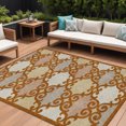thumbnail image 1 of 10' X 14' Terra Cotta Beige And Gray Trellis Washable Indoor Outdoor Area Rug, 1 of 5