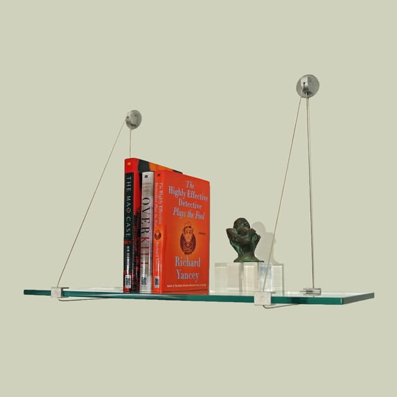 10" X 24" Crane Floating Glass Shelves - 2 Brackets Included with Each Shelf By Spancraft Glass