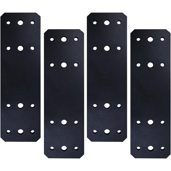 10" X 3" Straight Steel Flat Plate (4 pcs) with Powder Coating as Mending Plate, Joining Brackets, Connecting Brackets, I Strap. Metal Plate with Holes, Straight Flat Plate for Truss Framing.