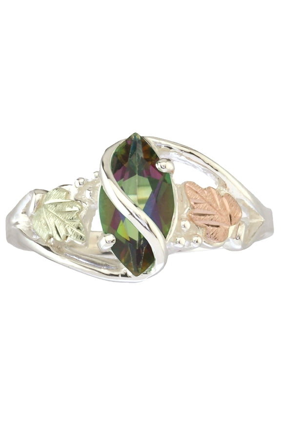 10 X 5 mm Black Hills Mystic Fire Topaz Ring in Sterling Silver