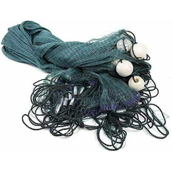 10 X 65FT Fishing Net,Large Gill Fishing Net with Large Floats and Lead Weights,Hand Made Beach Seine Nets,Durable High Density Mesh Fishing Equipment for Fishing at Ponds, Creeks, Rivers$