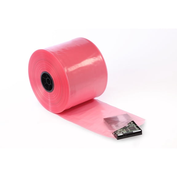 10" X 750' 4 Mil Pink Anti-Static Poly Tubing - Laddawn 12515
