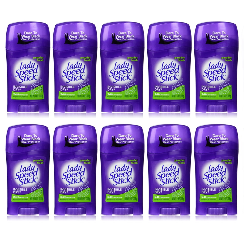 10 X Lady Speed Stick Invisible Dry 24hr Protection Deodorant Powder Fresh New !