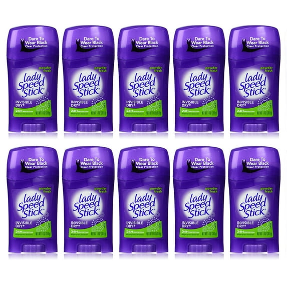 10 X Lady Speed Stick Invisible Dry 24hr Protection Deodorant Powder Fresh New !