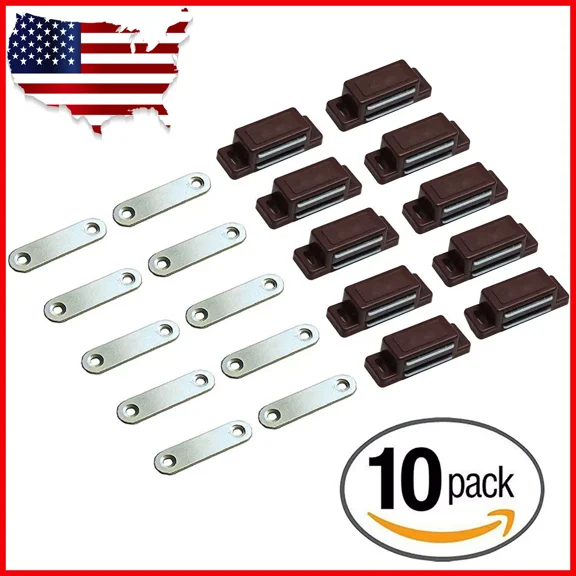 10 X Magnetic Door Catches Kitchen Cupboard Wardrobe Cabinet Drawer Latch Catch