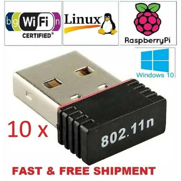 BUTTERFLY- 10 X Realtek Mini Usb Wireless 802.11B/G/N Lan Card Wifi Network Adapter Rtl8188