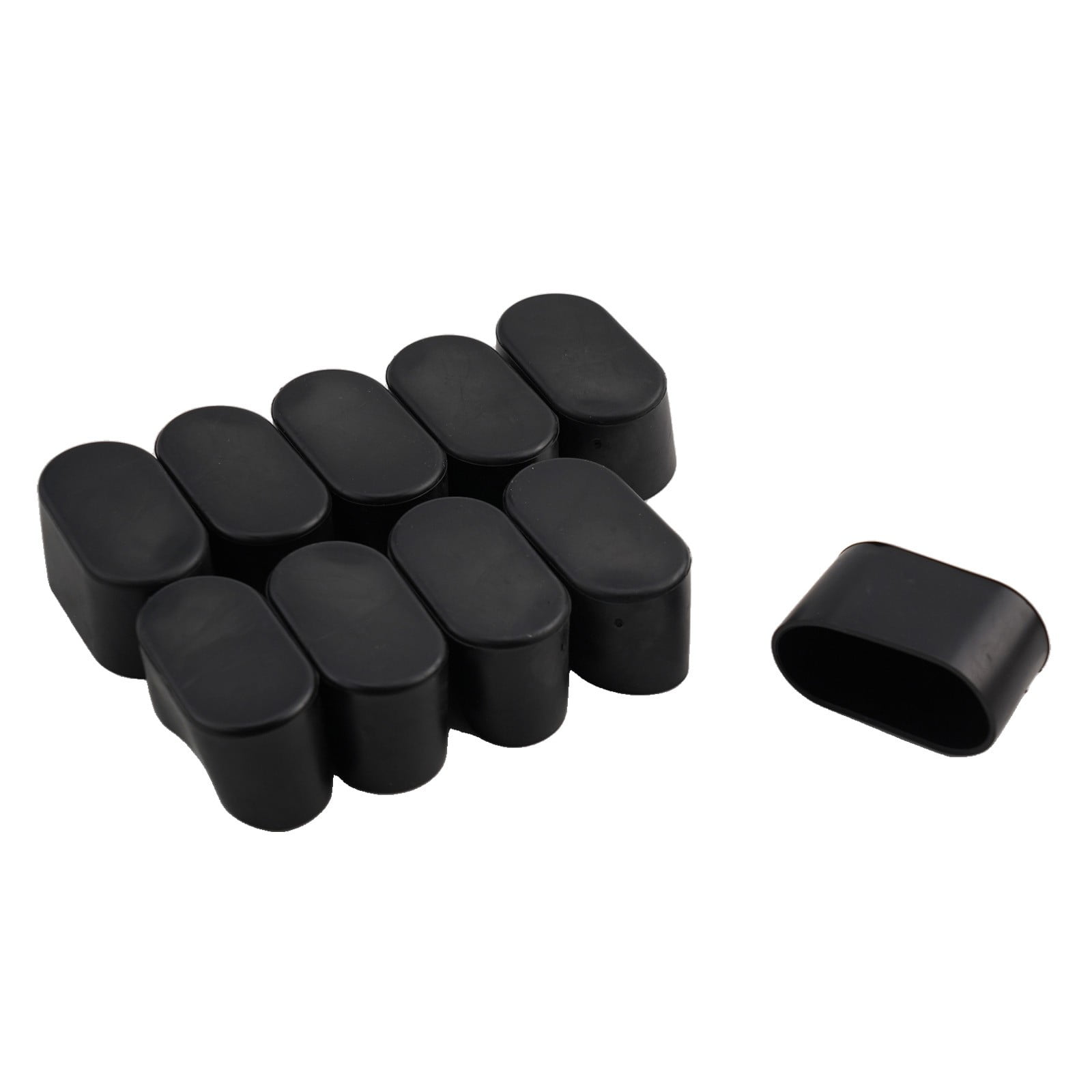 10 X Rubber Chair Leg Cap Oval Covers Furniture Table Feet Floor ...