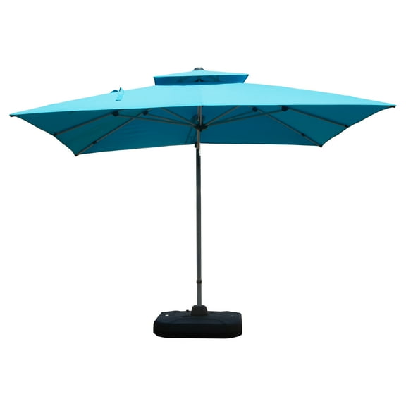 10'X10' Square Cantilever Umbrella with Center Pole, Lake Blue (Base Not Included)