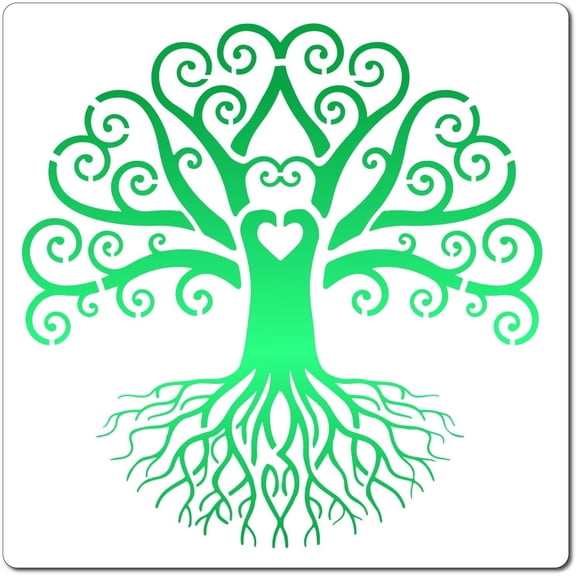 10"X10"Tree of Life Templates Celtic Heart Leaves Stencil Plastic Drawing Painting Stencil Love Templates for Painting on Wall Canvas Crafts DIY Home Decor White