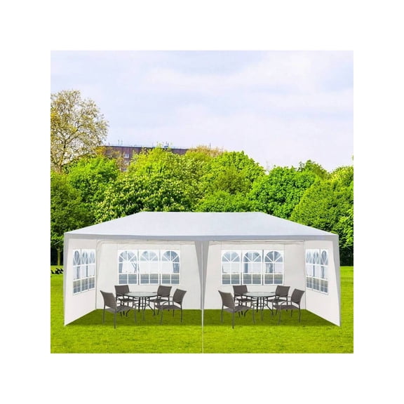 10'X20' Outdoor Party Tent With 4 Removable Sidewalls, Waterproof Canopy Patio Wedding Gazebo, White