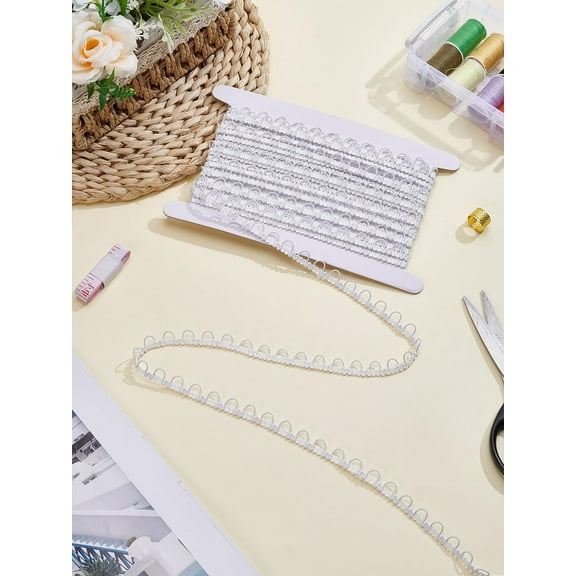 10 Yard 1/2 inch(12mm) Nylon Elastic Ribbons with Loops Elastic Button Loop Buttonhole Lace Trim for Costume Crafts Sewing Wedding Bridal Dress Decor Embellishments Gift Wrapping Supplies White