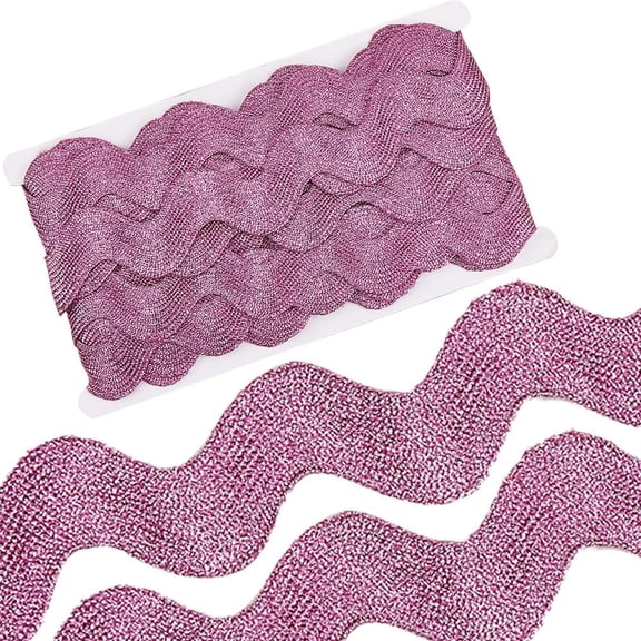10 Yard 1.58 Inch Glitter RIC Rac Lace Trim Rick Rack Wave Bending Fringe Trimming Ribbon Large Sewing Woven Fabric