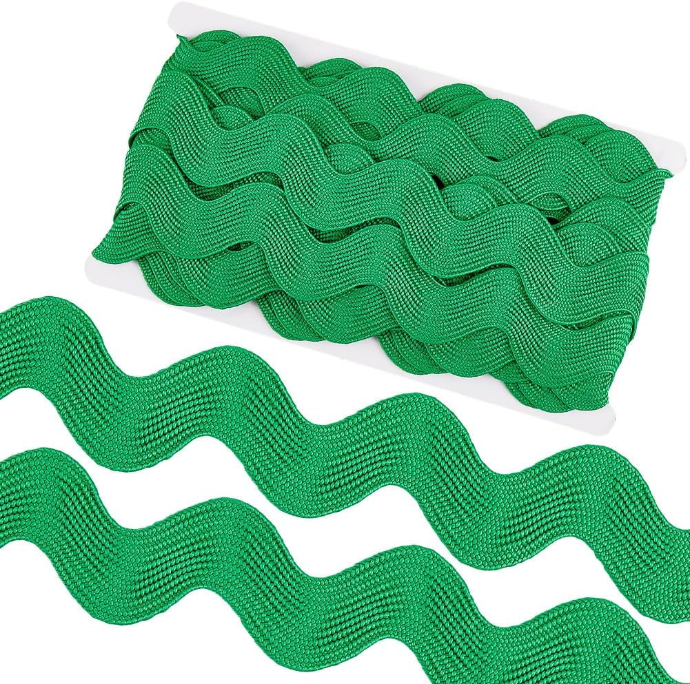 10 Yard 1.58 Inch Large Christmas Green RIC Rac Trim Wave Bending