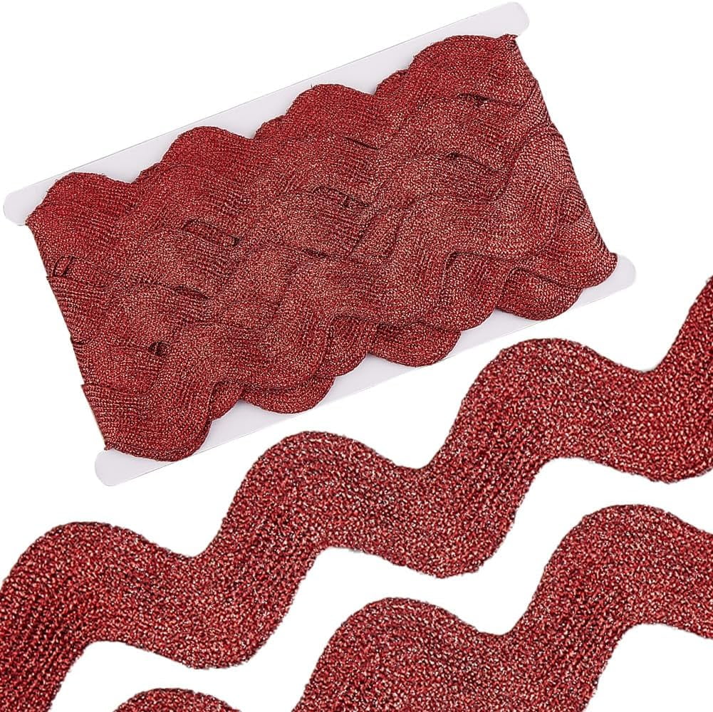 10 Yard 1.58 Inch Metallic Christmas Red Rick Rack Trim Large Wave ...