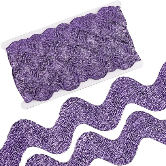 10 Yard 1.58 Inch Metallic RIC Rac Trim Rick Rack Jumbo Wave Bending Fringe Lace Trimming Ribbon Large Sewing Woven Fabric for Crafts Wrapping Wedding Cloth(Purple)Blue Violet