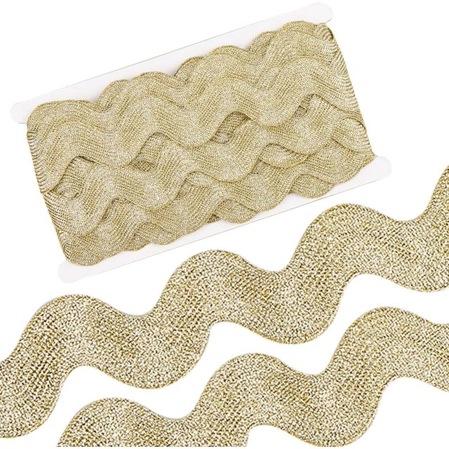 10 Yard 1.58 Inch Metallic RIC Rac Trim Rick Rack Ribbon Jumbo Wave ...