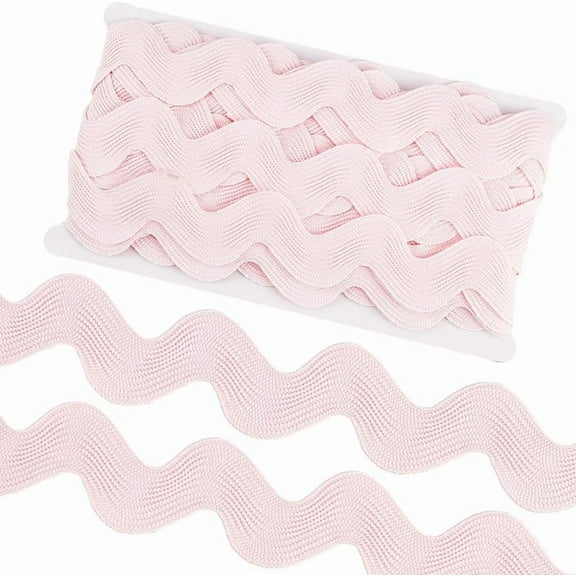 10 Yard 1.58 Inch Pink Rick Rack Trim for Sewing Jumbo RIC Rac Ribbon Rickrack Zig Zag Wave Bending Fringe Lace Trim Woven Fabric Edge Trimming for Crafts Wrapping