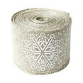 thumbnail image 1 of 10 Yard 2.5 Inch Christmas Snowflake Ribbon,Christmas Wired Ribbons for Wreath Fabric Polyester Decorative Ribbons Gift Wrapping Ribbon for Christmas Tree Party Decoration(Beige), 1 of 7