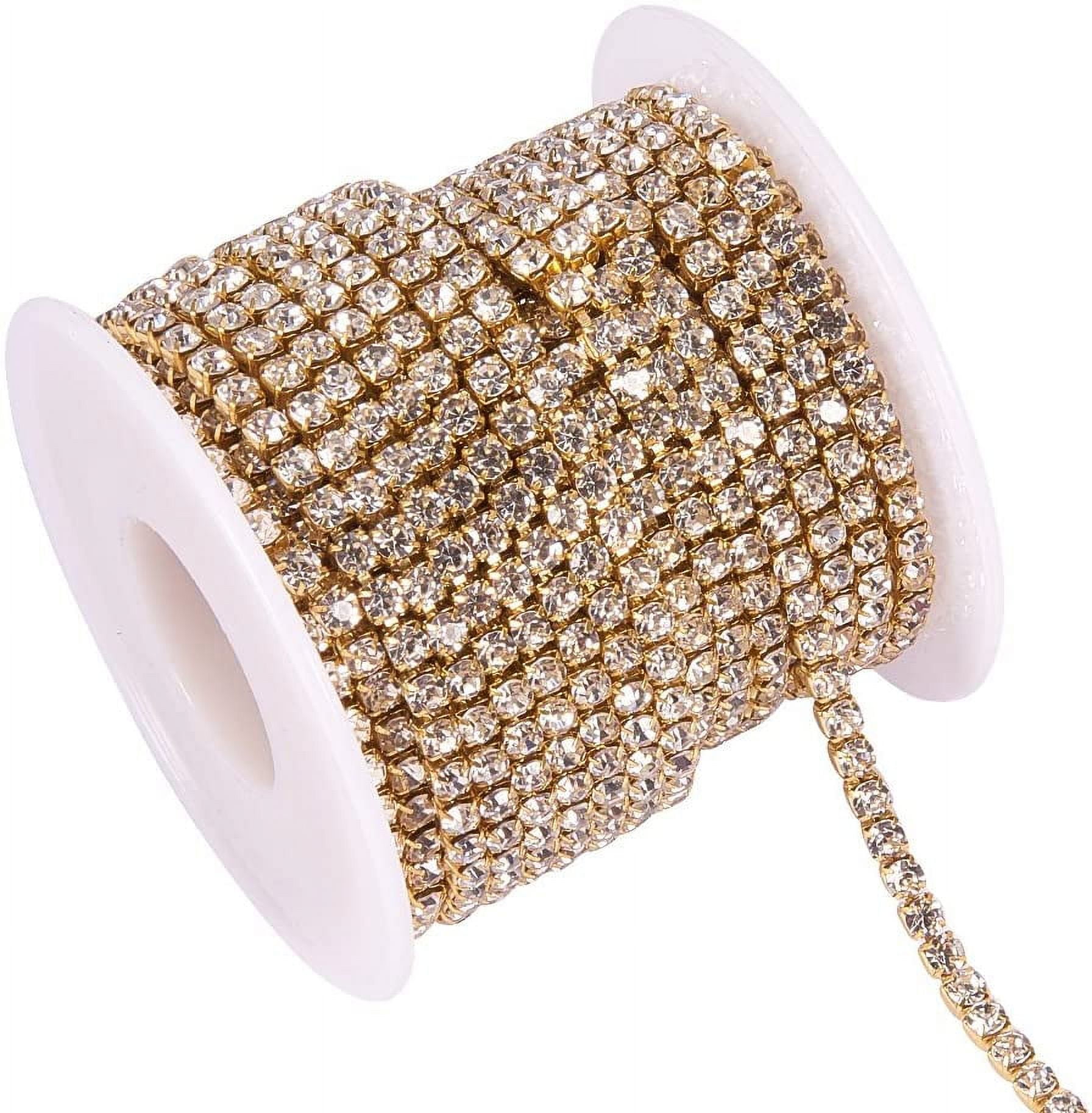 10 Yard 3mm Crystal Rhinestone Close Chain Clear Trimming Claw Chain ...
