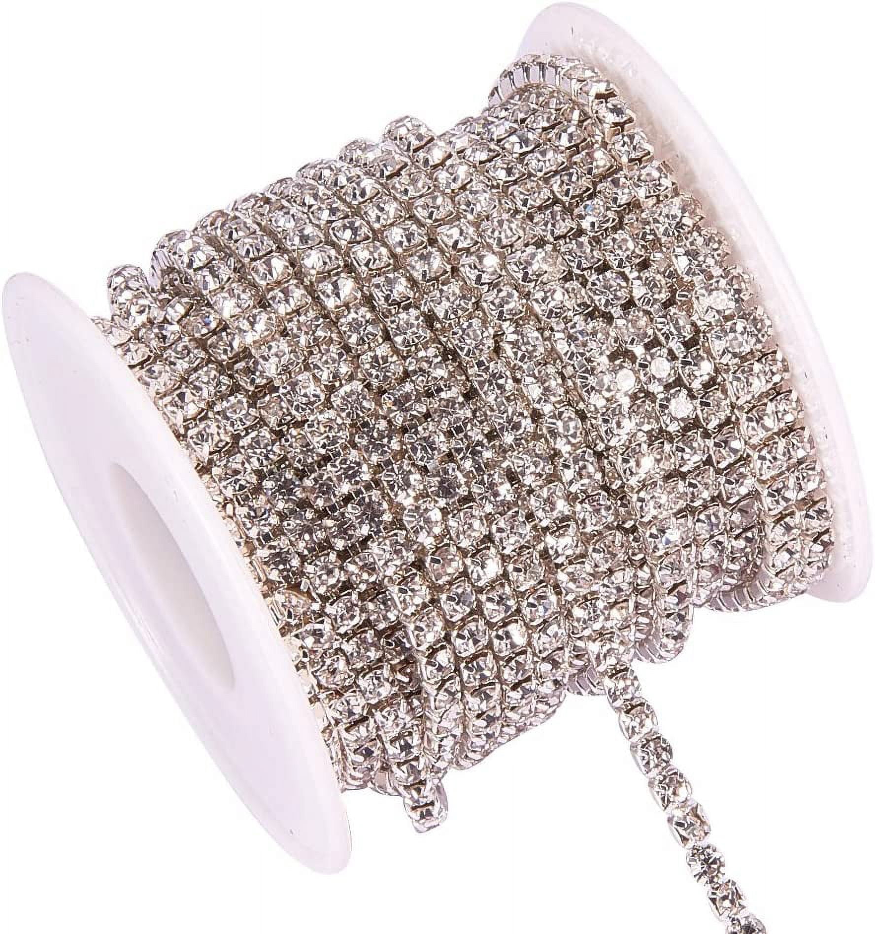 10 Yard 3mm Crystal Rhinestone Close Chain Clear Trimming Claw Chain ...