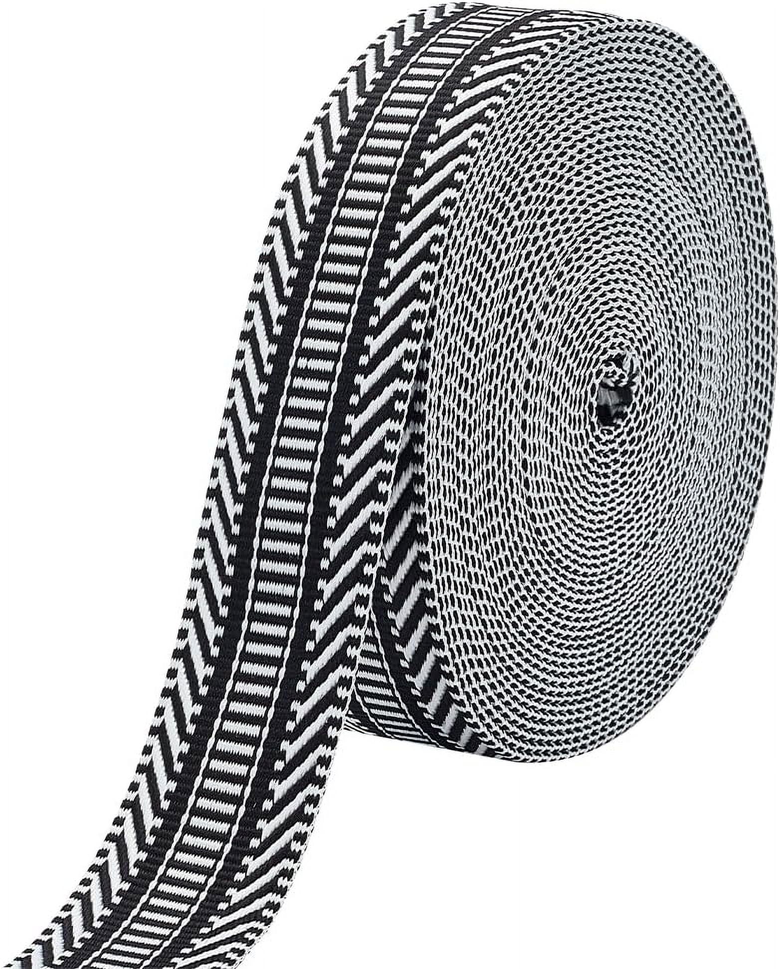 10 Yard/ 9.1m Craft Striped Ribbon 1.5inch Polyester Ribbon Straps Black White Striped Webbing Twill Tape Ribbon Jacquard Ribbon for Sewing Garment Backpacks Handbag Hats Home Decor Polyester
