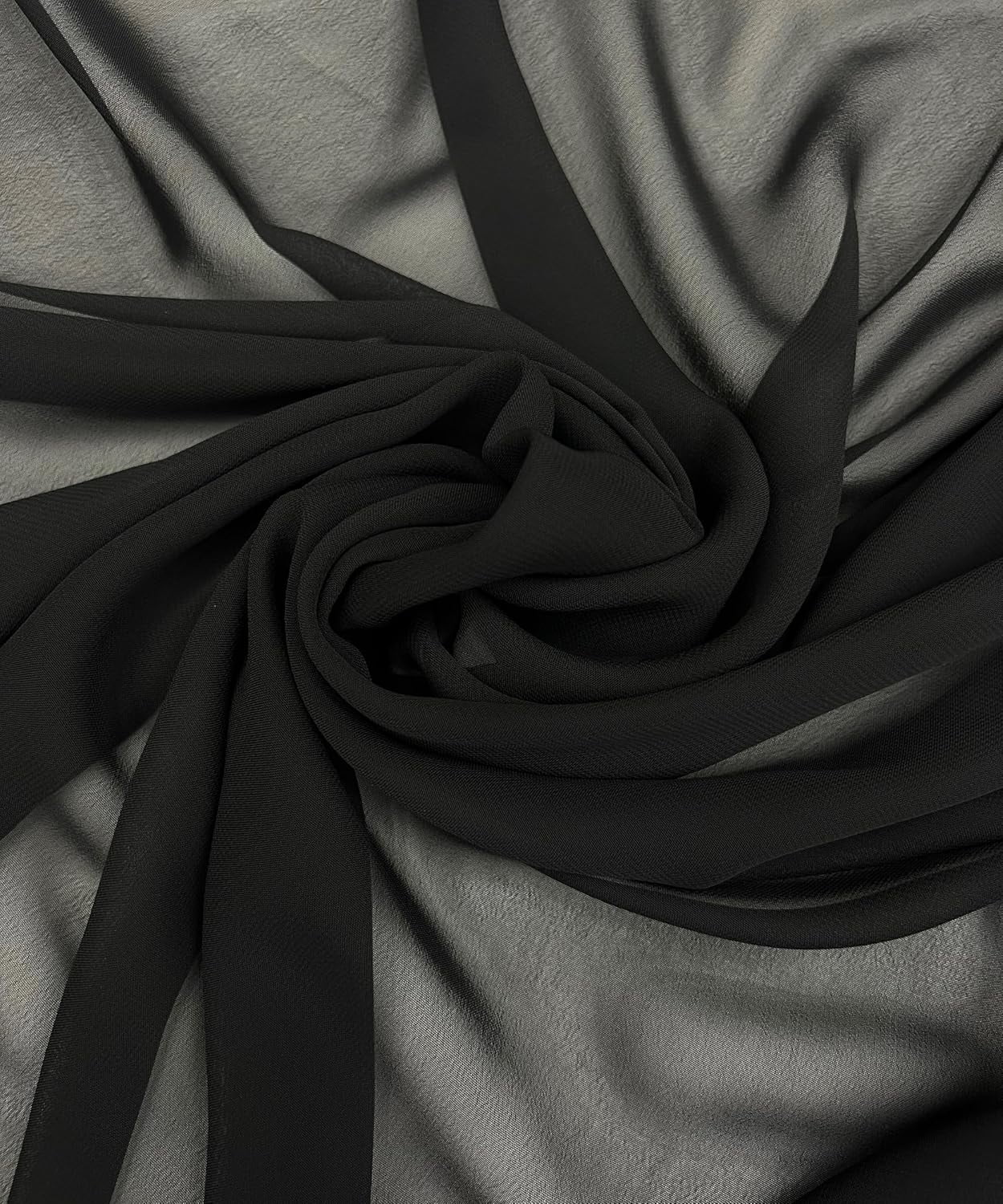 10 Yard (Black) Matte Chiffon Fabric by the yard, sheer soft fabric for wedding, arch draping, baby shower, chuppah, drapery fabric