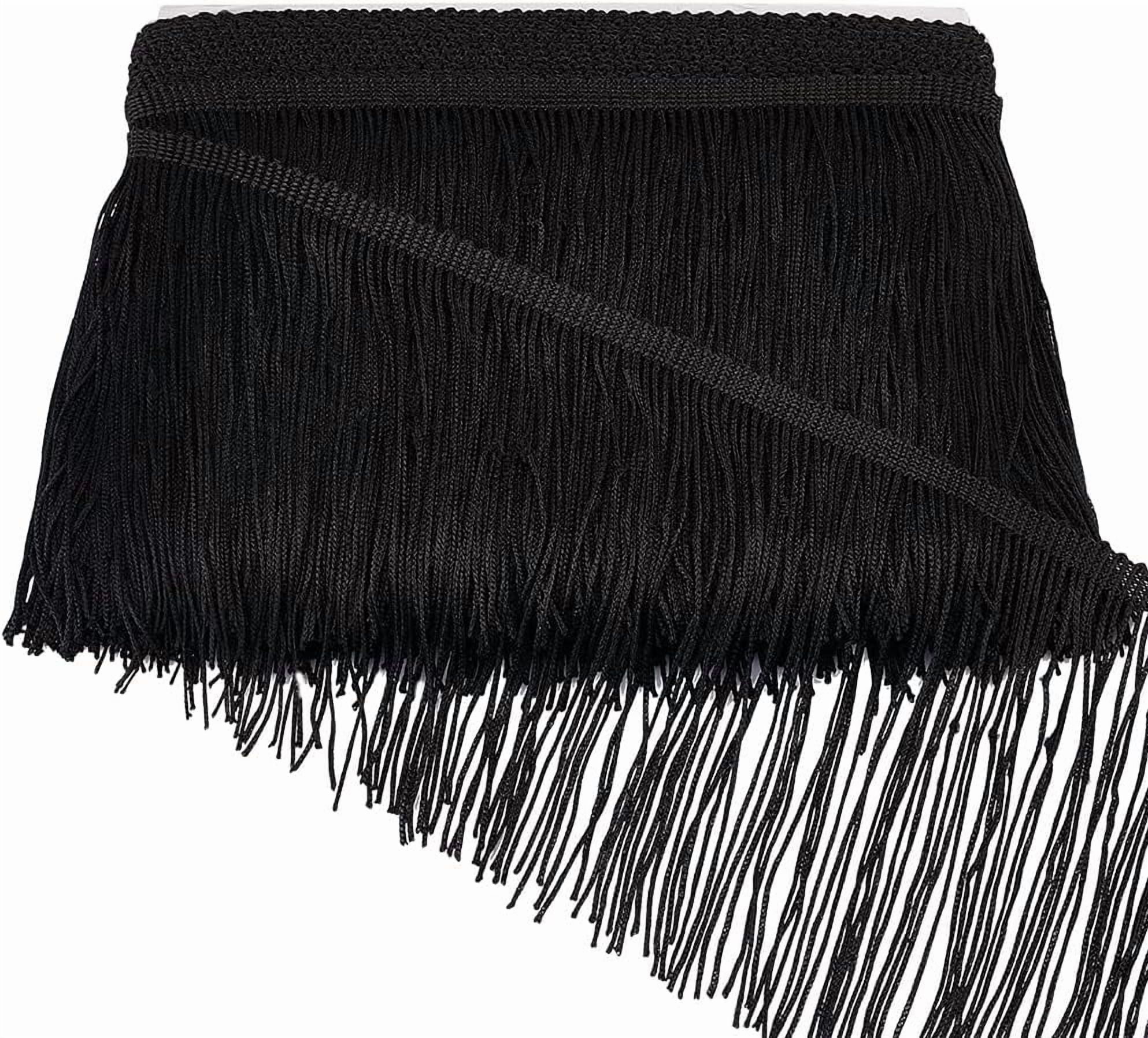 10 Yard Black Tassel Fringe Trim Fabric Trim 5.9 inch Tassel Trim Sewing Lace Trim for Curtain Clothes Sofa Fringes Table Runner Home Lamp Shade Decoration DIY Crafts