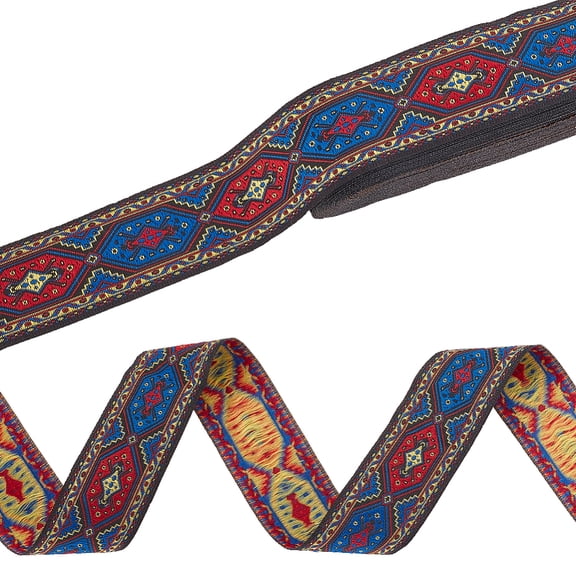 10 Yard Boho Jacquard Ribbon 1.3 inch Woven Lace Trim Emobridered Woven Ribbon Vintage Embroidered Ribbons DIY