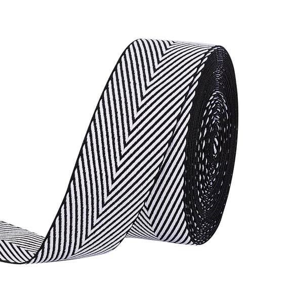 10 Yard Craft Striped Ribbon 1.6 inch Polyester Ribbon Straps Black ...