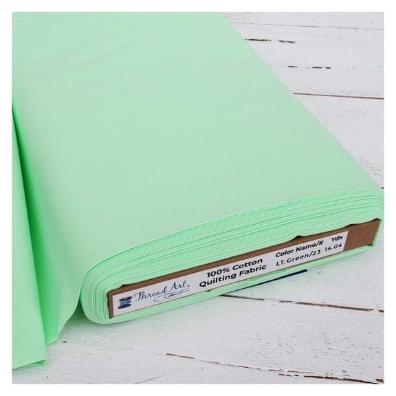 10 Yard Cut Premium Cotton Quilting Fabric - Light Green - 44" Width - 100% Cotton - Quilting, Sewing, 10 YARDS