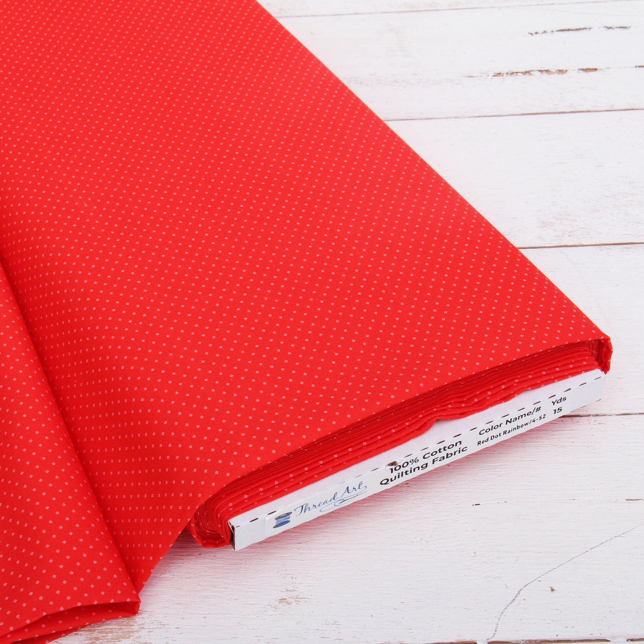 10 Yard Cut Premium Cotton Quilting Fabric - Red Dot - 44" Width - 100% Cotton - Quilting, Sewing, Crafts