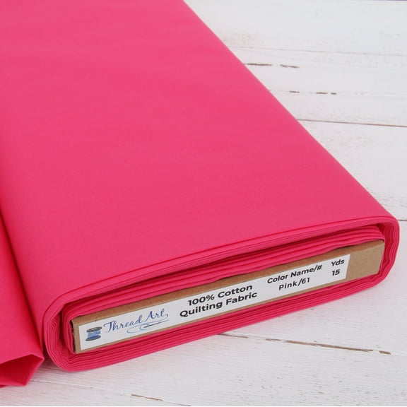 10 Yard Cut ThreadArt Premium Cotton Quilting Fabrics - Pink - 44" Width - 100% Cotton - Quilting, Sewing, Crafts