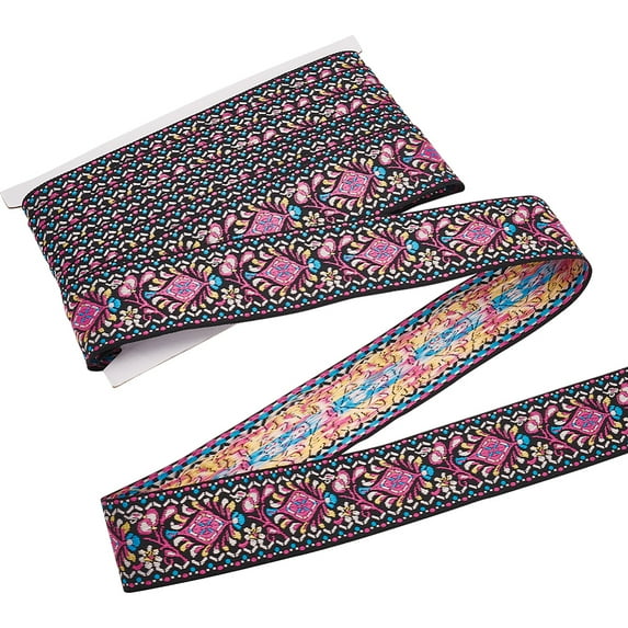 10 Yard Ethnic Style Ribbon Trim 1.6 Inch Wide Vintage Jacquard Ribbon Embroidered Woven Ribbon Boho Persian Trim DIY