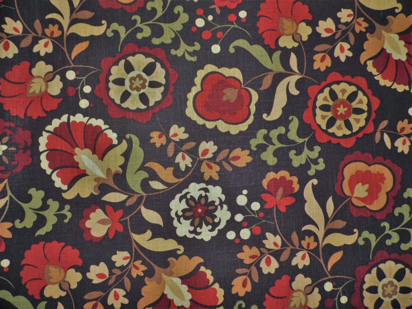 10 Yard Lot Belle Maison Daphine Linen Upholstery Drapery Fabric Harvest Floral NN47