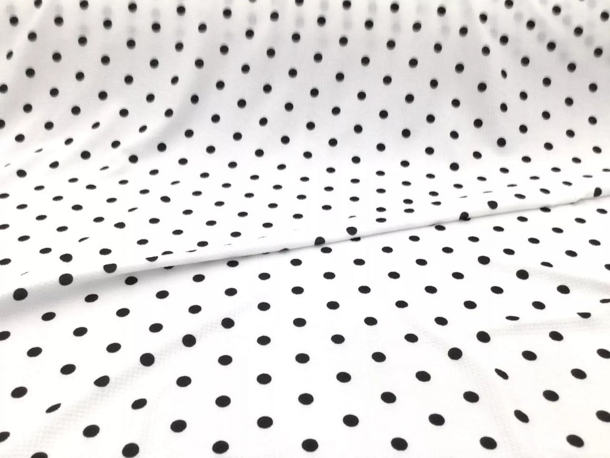 10 Yard Lot Bullet Printed Liverpool Textured Fabric Stretch White Black Small Polka Dot R36