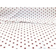thumbnail image 1 of 10 Yard Lot Bullet Printed Liverpool Textured Fabric Stretch White Red Small Polka Dot R29, 1 of 1