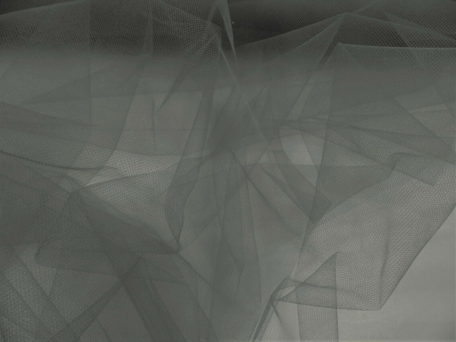 10 Yard Lot Nylon Tulle Sheer Fabric Charcoal Gray 54 inch wide DD306