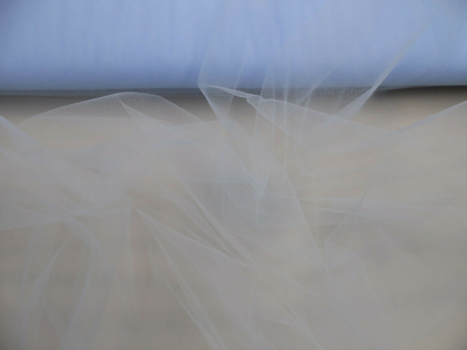 10 Yard Lot Nylon Tulle Sheer Fabric Light Blue 54 inch wide DD308