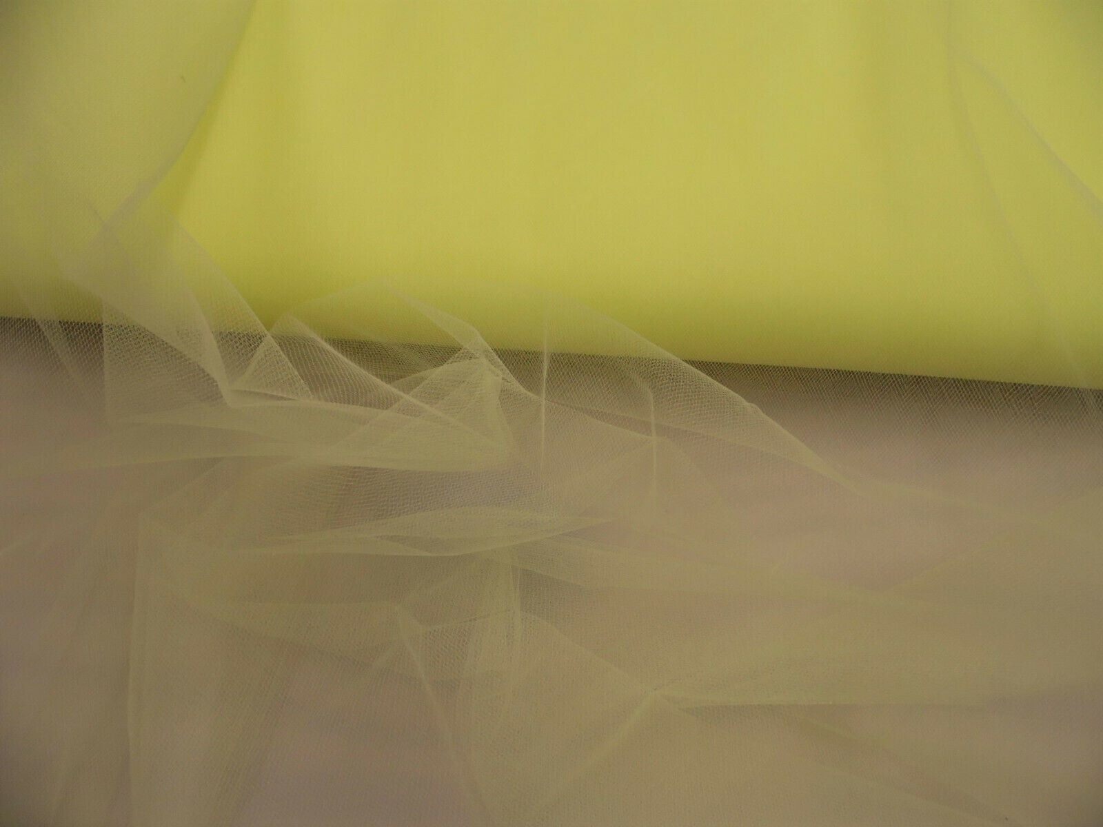10 Yard Lot Nylon Tulle Sheer Fabric Light Yellow 54 inch wide DD309