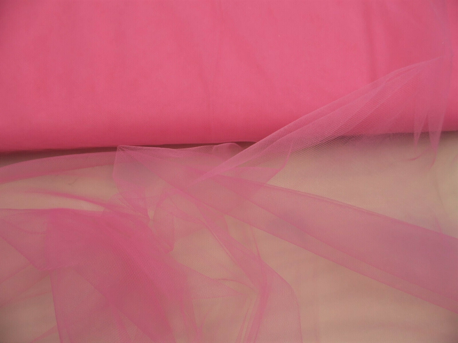 10 Yard Lot Nylon Tulle Sheer Fabric Pink 54 inch wide DD316
