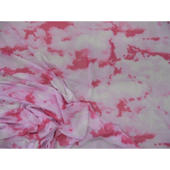 10 Yard Lot PowerNet Stretch Mesh Nylon Spandex Sheer Printed Pink White Tie Dye Z402