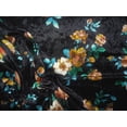 thumbnail image 1 of 10 Yard Lot Printed Stretch Velvet Spandex Fabric Apparel Black Gold Brown Aqua Floral G403, 1 of 1