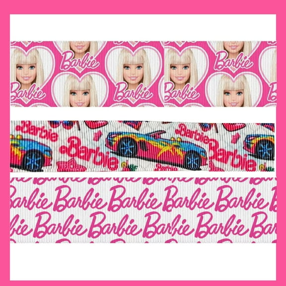 Barbie Ribbon Assortment (10 Yards Total, 3 Styles) - Crafting, Gift Wrapping, Party Decor