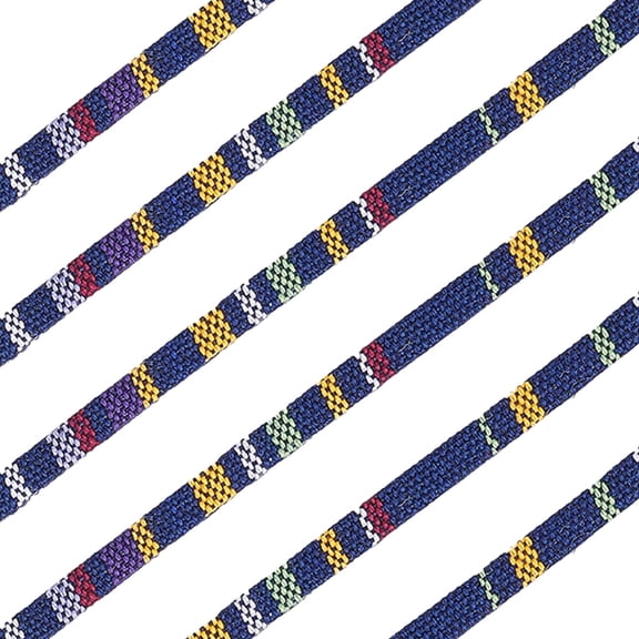10 Yard/Roll Ethnic Cloth Cords Boho 5mm Flat Polyester Rope String Thread Fabric for DIY Handmade Gift Wrapping Bracelet Necklace Jewelry Supplies Accessories (Midnight Blue) Blue